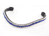 Zephyr Blue Crystal Thin Wave Browband - Black