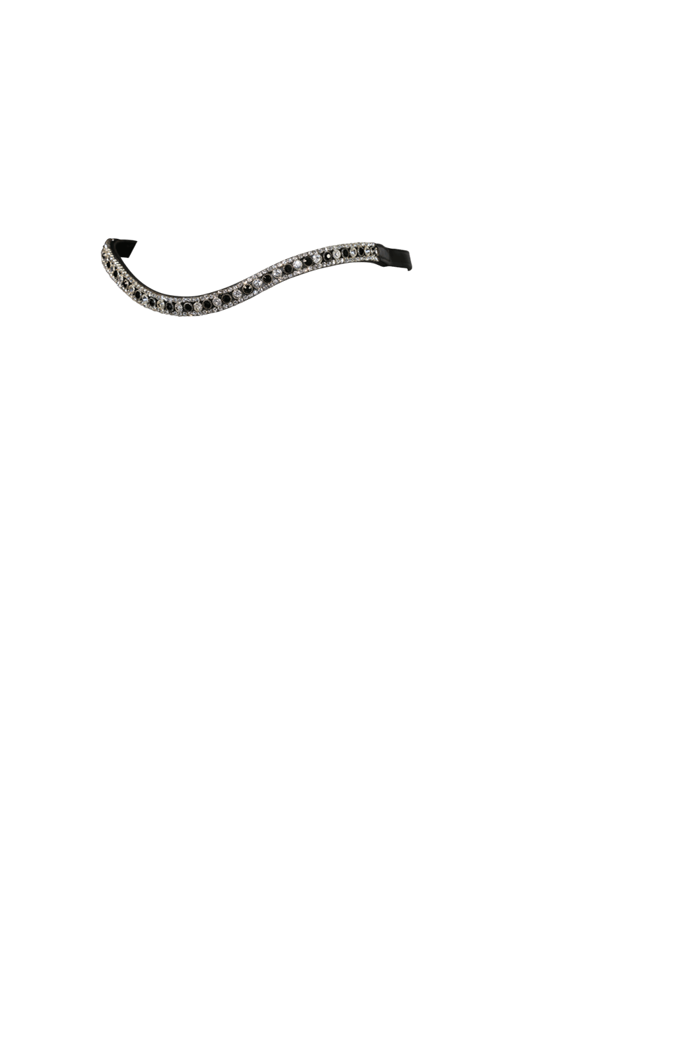 BLACK AND CLEAR THIN CRYSTAL WAVE - BLACK BROWBAND - Flexible Fit Equestrian LLC