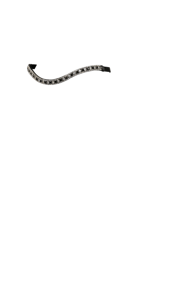 BLACK AND CLEAR THIN CRYSTAL WAVE - BLACK BROWBAND - Flexible Fit Equestrian LLC