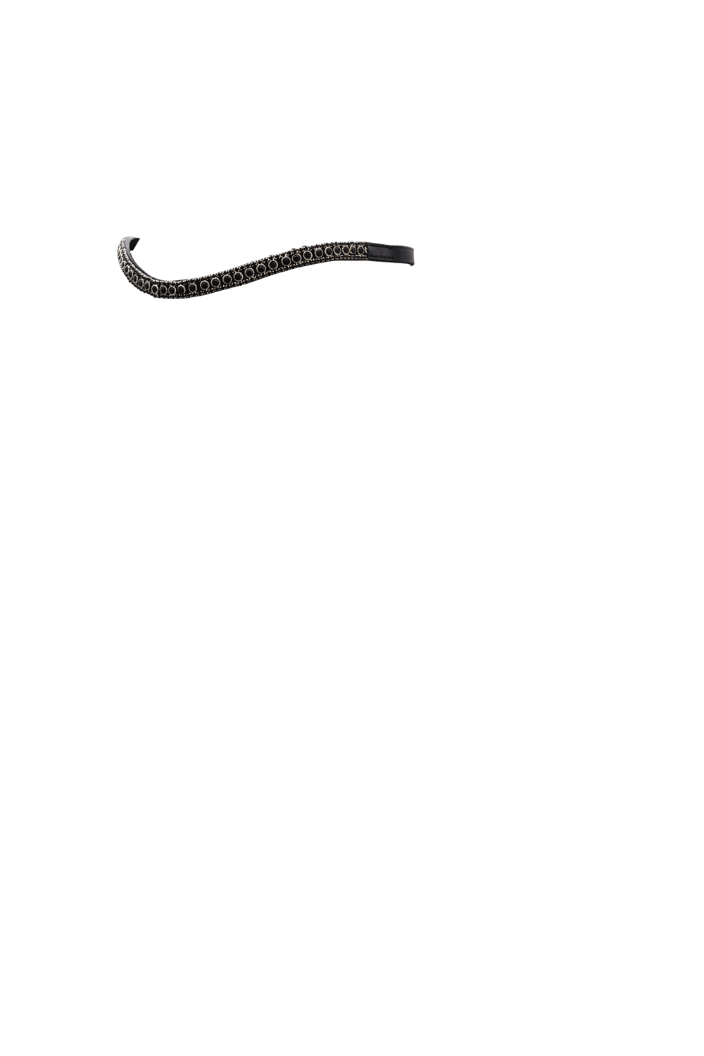 BLACK THIN CRYSTAL WAVE - BLACK BROWBAND - Flexible Fit Equestrian LLC