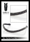 BLACK THIN CRYSTAL WAVE - BLACK BROWBAND - Flexible Fit Equestrian LLC
