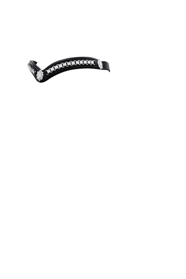 Silver Chain with Shields V Gel Browband - Black