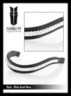 White Braided Wave Gel Browband - Black
