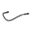 Turquoise and Clear Crystal Thin Wave Browband - Black