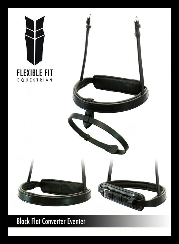 English leather flat noseband with gel padding