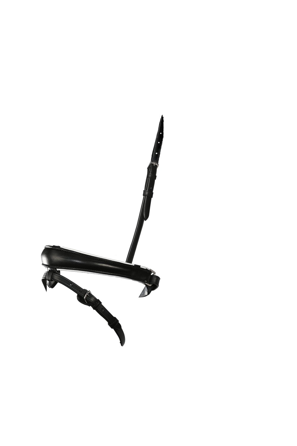 ANATOMICAL RAISED PLAIN WHITE PADDED CONVERTER CRANK - BLACK NOSEBAND - Flexible Fit Equestrian LLC