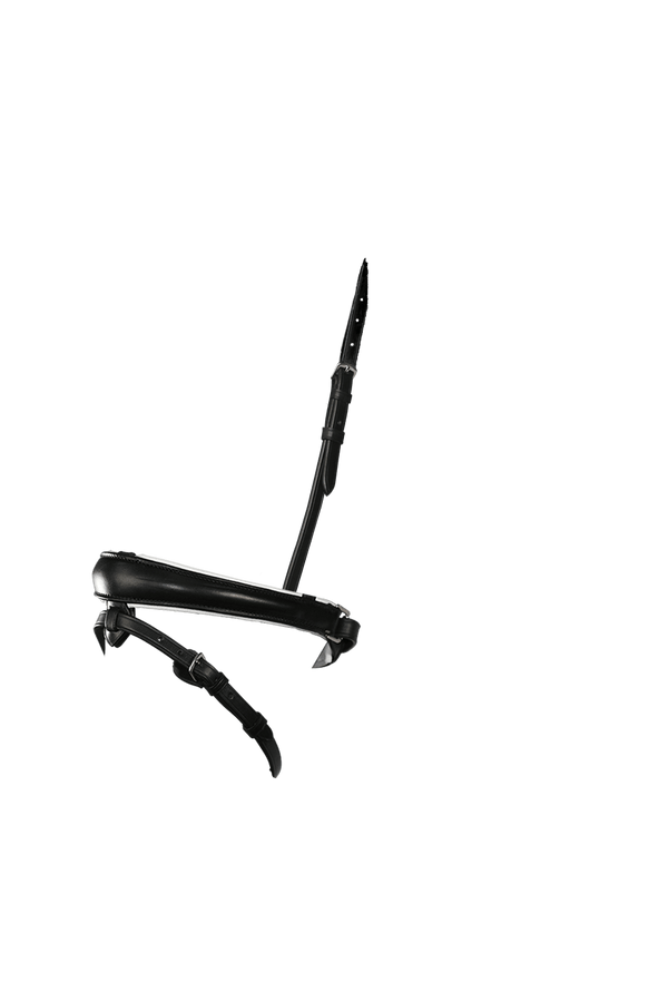 ANATOMICAL RAISED PLAIN WHITE PADDED CONVERTER CRANK - BLACK NOSEBAND - Flexible Fit Equestrian LLC