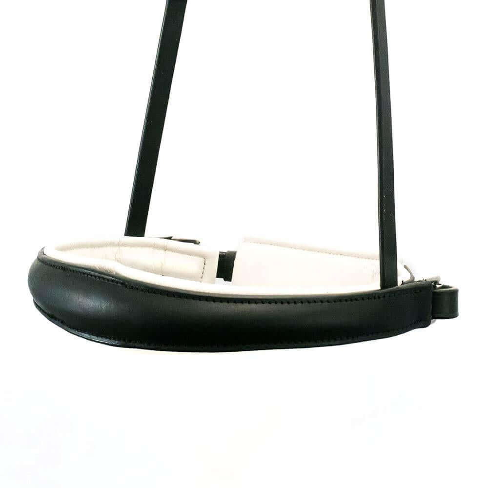 Anatomical Raised Plain White Padded Converter Crank - Black Gel Noseband