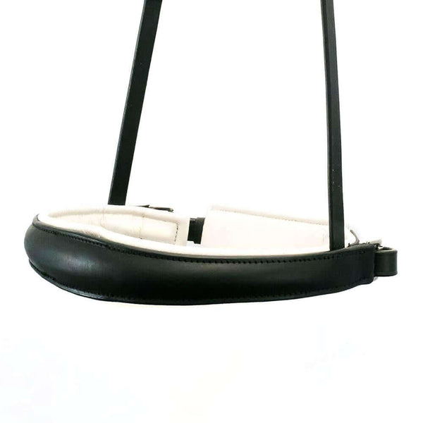 Anatomical Raised Plain White Padded Converter Crank - Black Gel Noseband