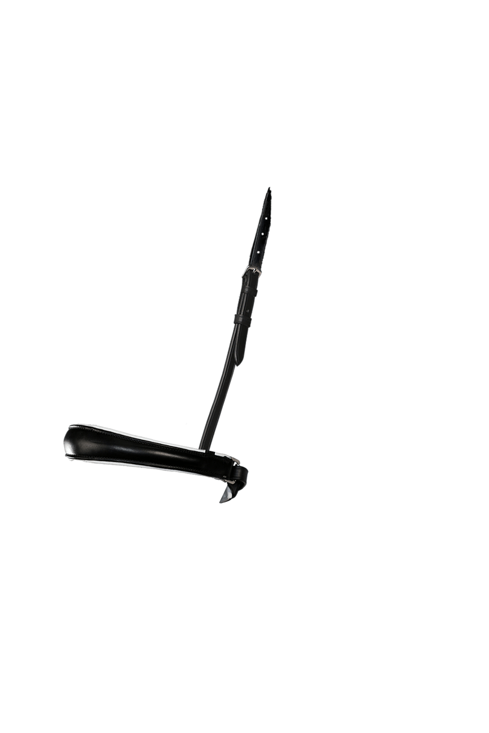 Anatomical Raised Plain White Padded Converter Crank - Black Gel Noseband