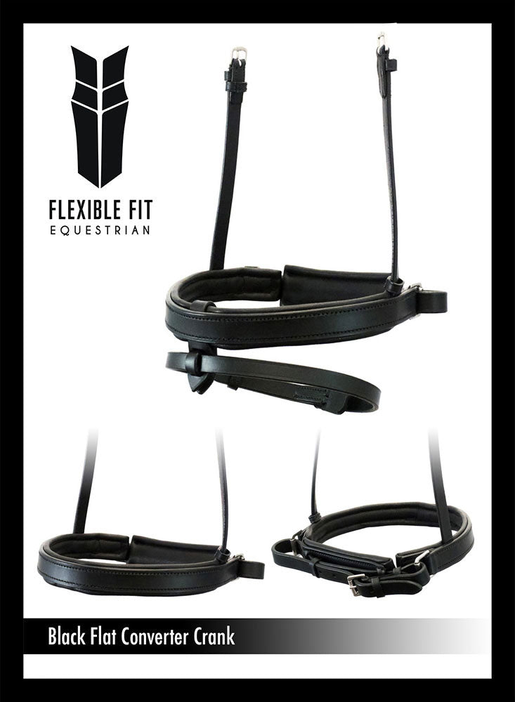 Vegetable-tanned leather noseband with crank closure UK