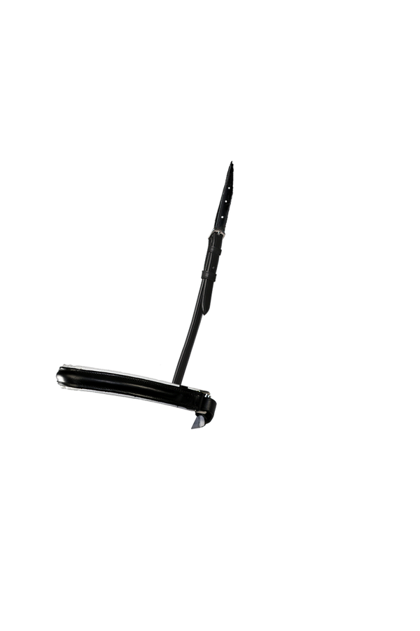 Straight Raised Plain White Padded Converter Crank - Black Gel Noseband