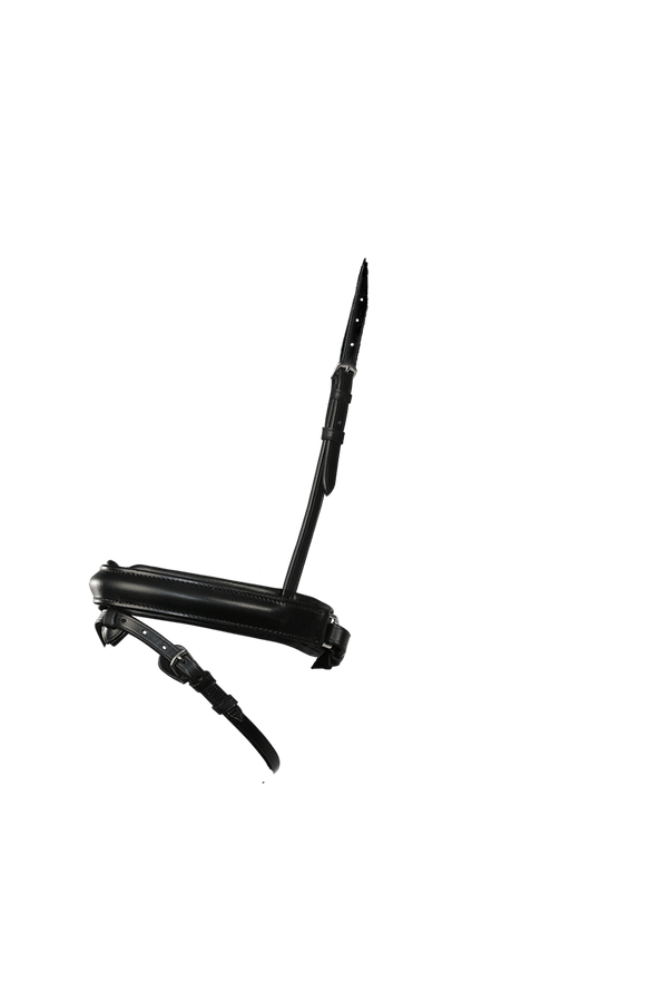 EXTRA WIDE STRAIGHT RAISED PLAIN CONVERTER CRANK - BLACK NOSEBAND - Flexible Fit Equestrian LLC