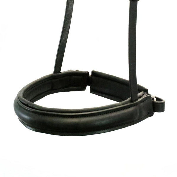 Extra Wide Straight Raised Plain Converter Crank - Black Gel Noseband