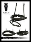 EXTRA WIDE STRAIGHT RAISED PLAIN CONVERTER CRANK - BLACK NOSEBAND - Flexible Fit Equestrian LLC