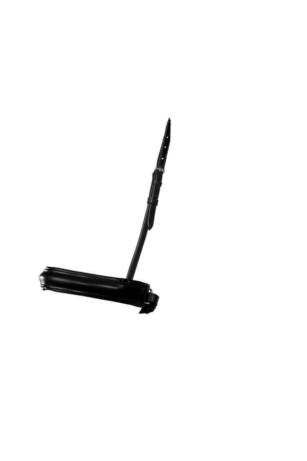 Extra Wide Straight Raised Plain Converter Crank - Black Gel Noseband