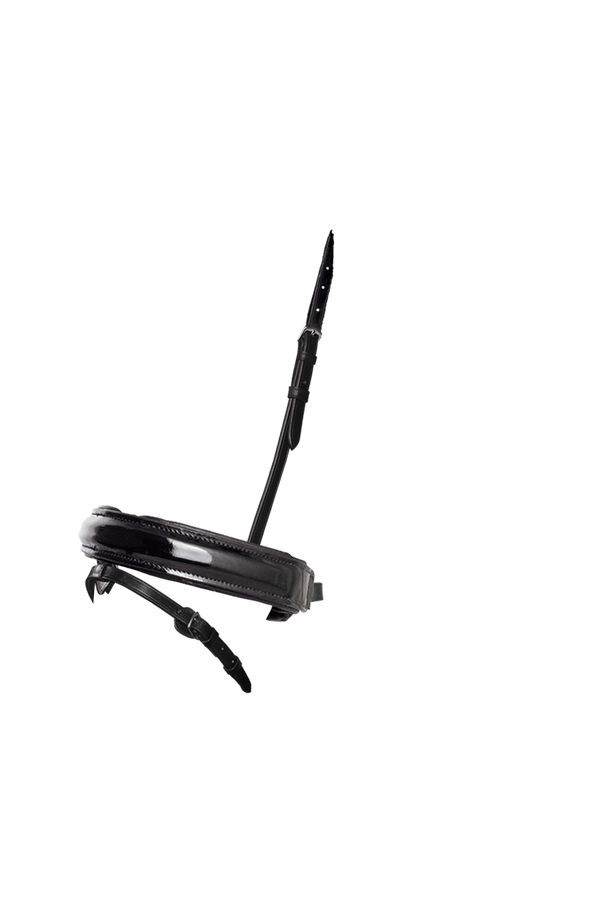 EXTRA WIDE STRAIGHT RAISED PATENT CONVERTER CRANK - BLACK NOSEBAND - Flexible Fit Equestrian LLC