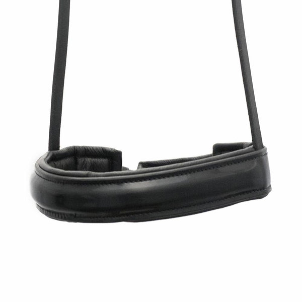 Extra Wide Straight Raised Patent Converter Crank - Black Gel Noseband