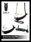 EXTRA WIDE STRAIGHT RAISED PATENT WHITE PADDED CONVERTER CRANK - BLACK NOSEBAND - Flexible Fit Equestrian LLC