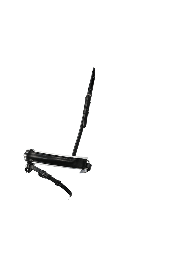 EXTRA WIDE RAISED STRAIGHT PLAIN WHITE PADDED CONVERTER CRANK - BLACK NOSEBAND - Flexible Fit Equestrian LLC