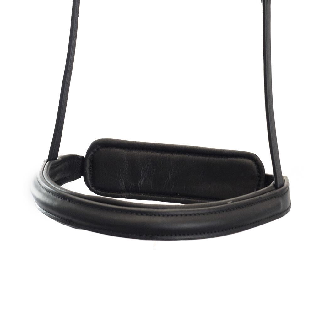 Straight Raised Plain Converter Cavesson - Black Gel Noseband
