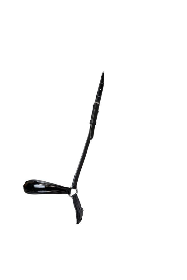 Raised Patent Drop - Black Gel Noseband