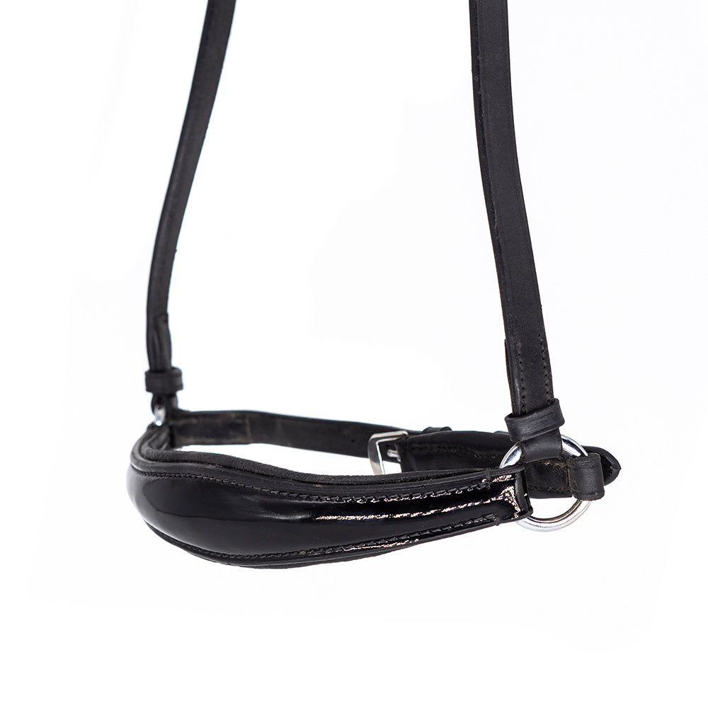Raised Patent Drop - Black Gel Noseband