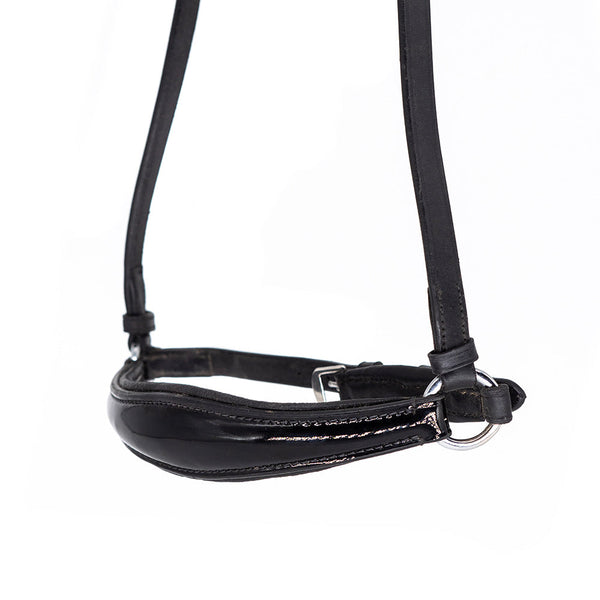 Raised Patent Drop - Black Gel Noseband