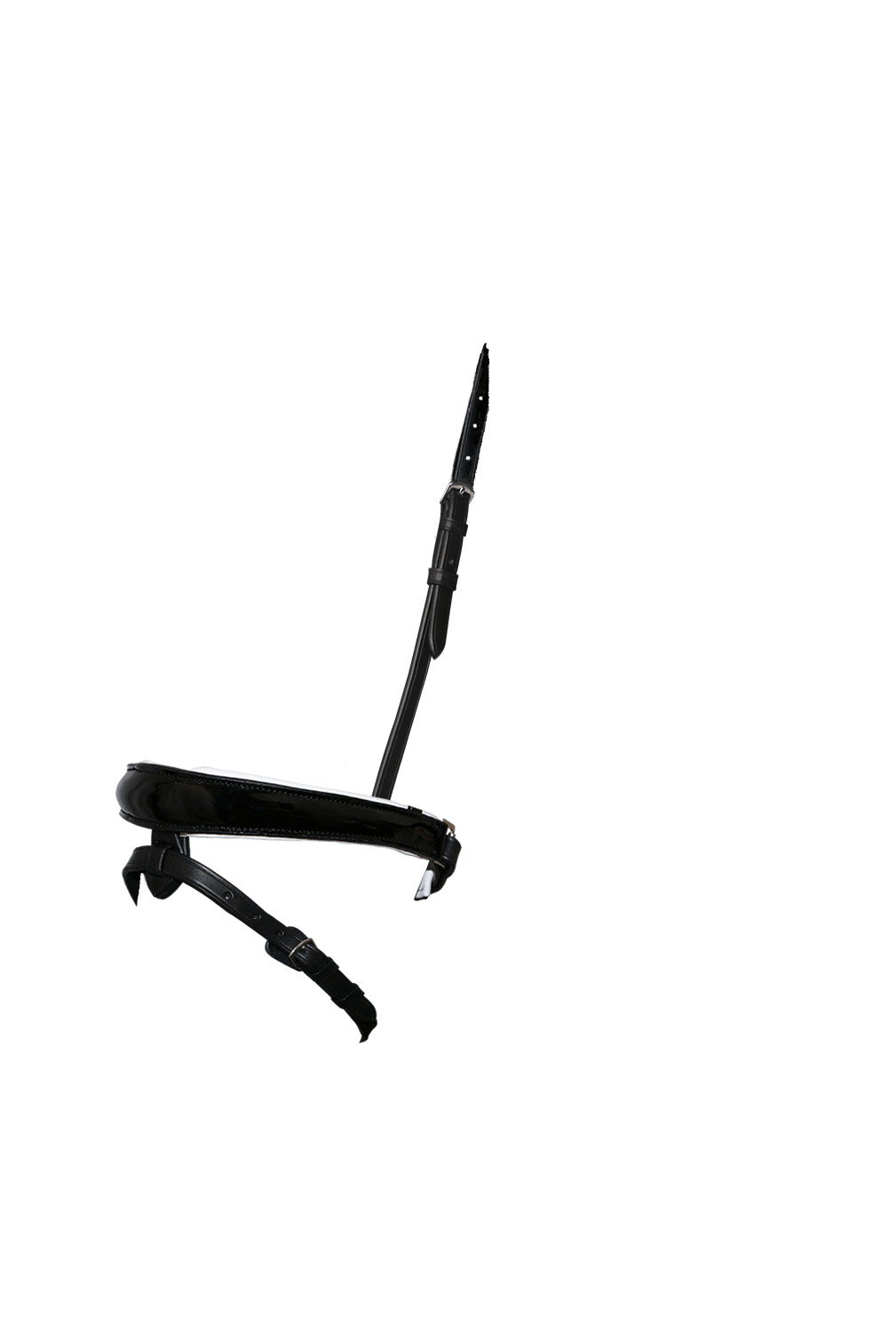 ANATOMICAL RAISED PATENT WHITE PADDED CONVERTER CRANK - BLACK NOSEBAND - Flexible Fit Equestrian LLC