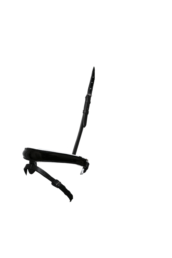ANATOMICAL RAISED PATENT WHITE PADDED CONVERTER CRANK - BLACK NOSEBAND - Flexible Fit Equestrian LLC