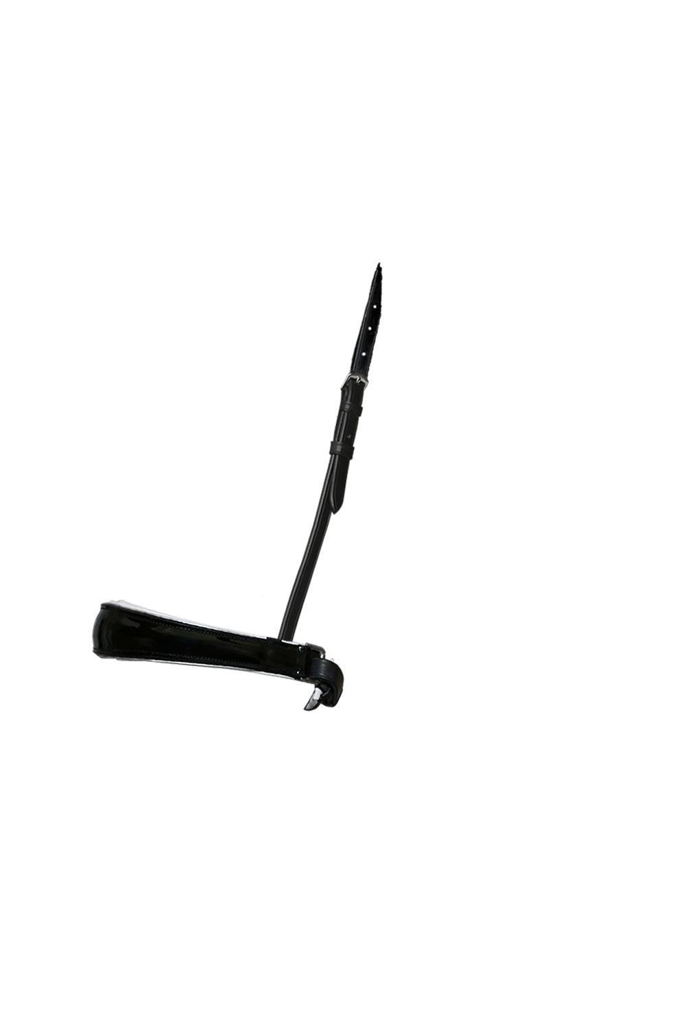 Anatomical Raised Patent White Padded Converter Crank - Black Gel Noseband