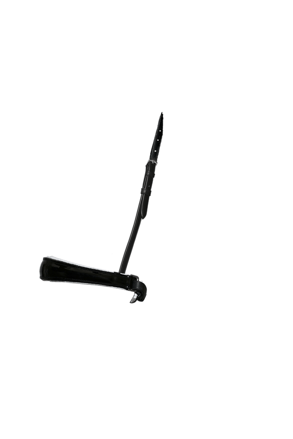 Anatomical Raised Patent White Padded Converter Crank - Black Gel Noseband