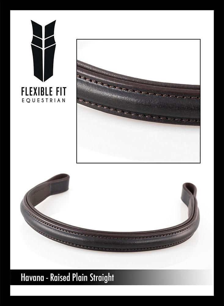PLAIN RAISED - HAVANA BROWBAND - Flexible Fit Equestrian LLC