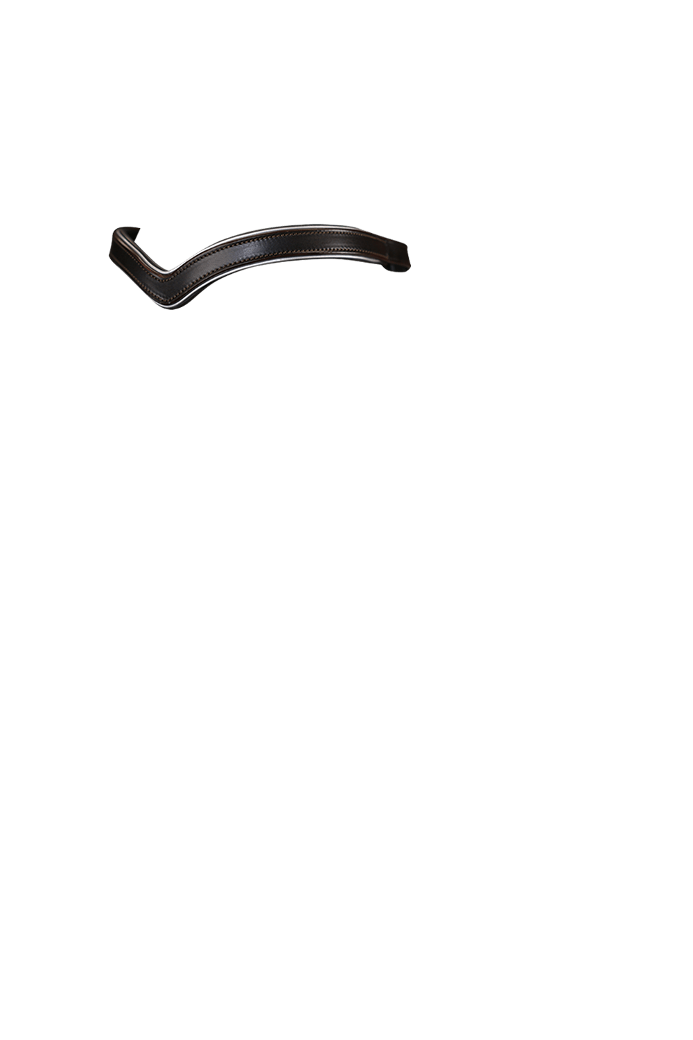 PLAIN V SILVER PIPE FLAT - HAVANA BROWBAND - Flexible Fit Equestrian LLC