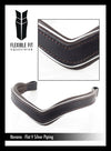 PLAIN V SILVER PIPE FLAT - HAVANA BROWBAND - Flexible Fit Equestrian LLC
