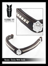 S/S CLINCHER V WITH SHIELDS - HAVANA BROWBAND - Flexible Fit Equestrian LLC