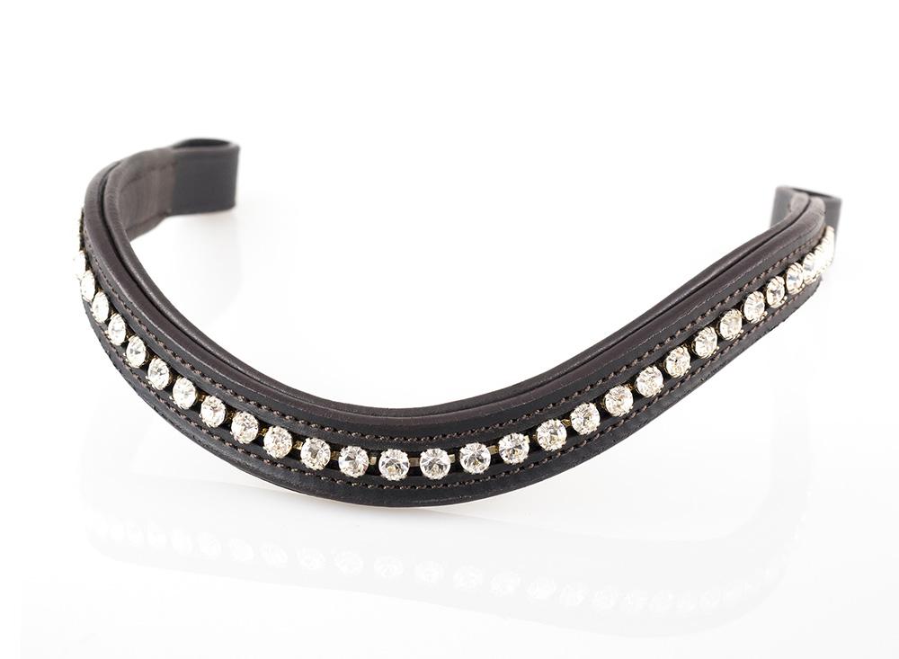 CLEAR CRYSTAL WAVE - HAVANA BROWBAND - Flexible Fit Equestrian LLC