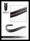 GREY CRYSTAL MINI CLINCHER WAVE - HAVANA BROWBAND - Flexible Fit Equestrian LLC