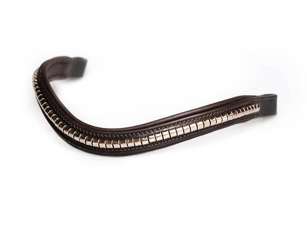 Raised wave browband with classic clincher detail in Havana leather