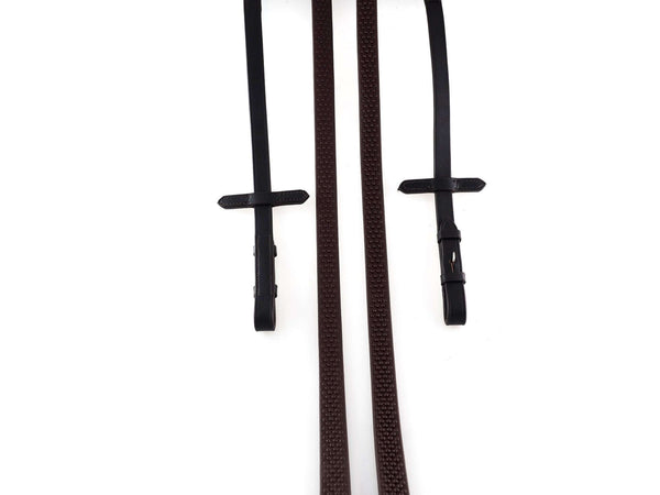 Close-up of non-slip bio grip texture on Havana reins
