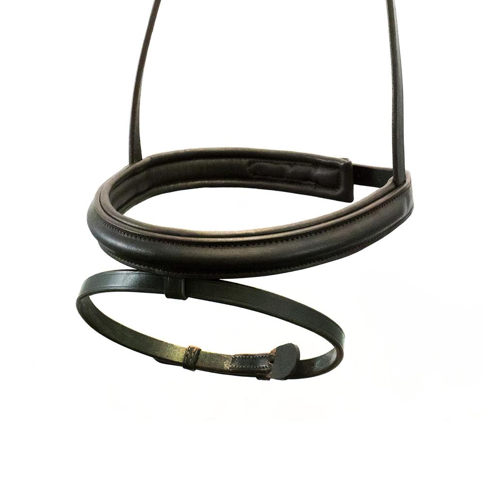 STRAIGHT RAISED PLAIN CAVESSON HANOVERIAN- HAVANA NOSEBAND - Flexible Fit Equestrian LLC