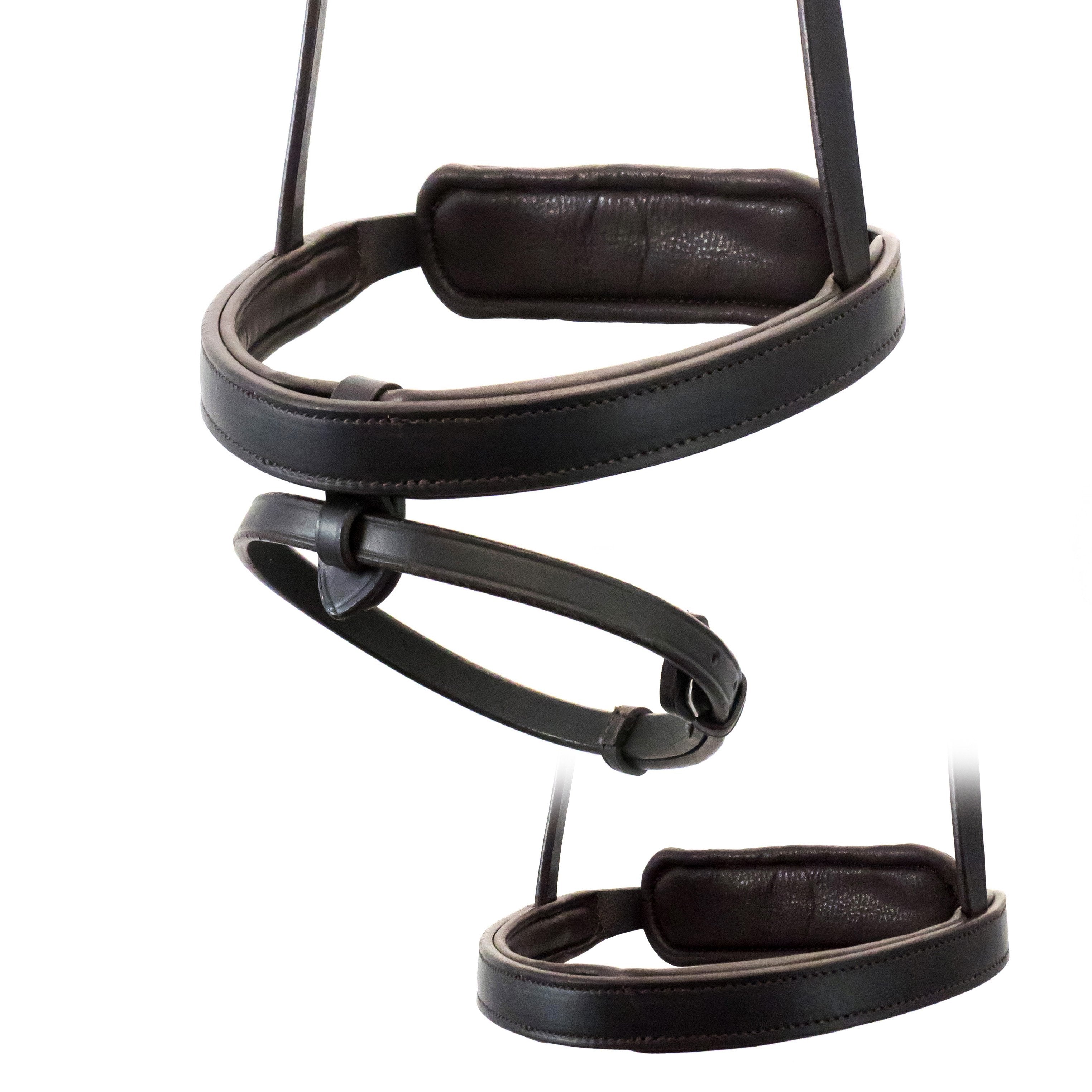 STRAIGHT FLAT PLAIN CAVESSON CONVERTER - HAVANA NOSEBAND - Flexible Fit Equestrian LLC