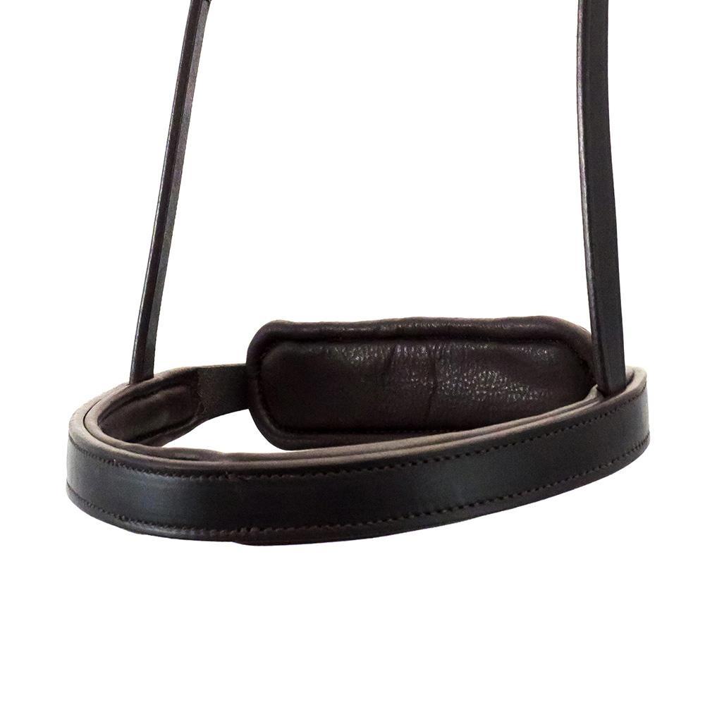 Straight Flat Plain Converter Cavesson - Havana Gel Noseband