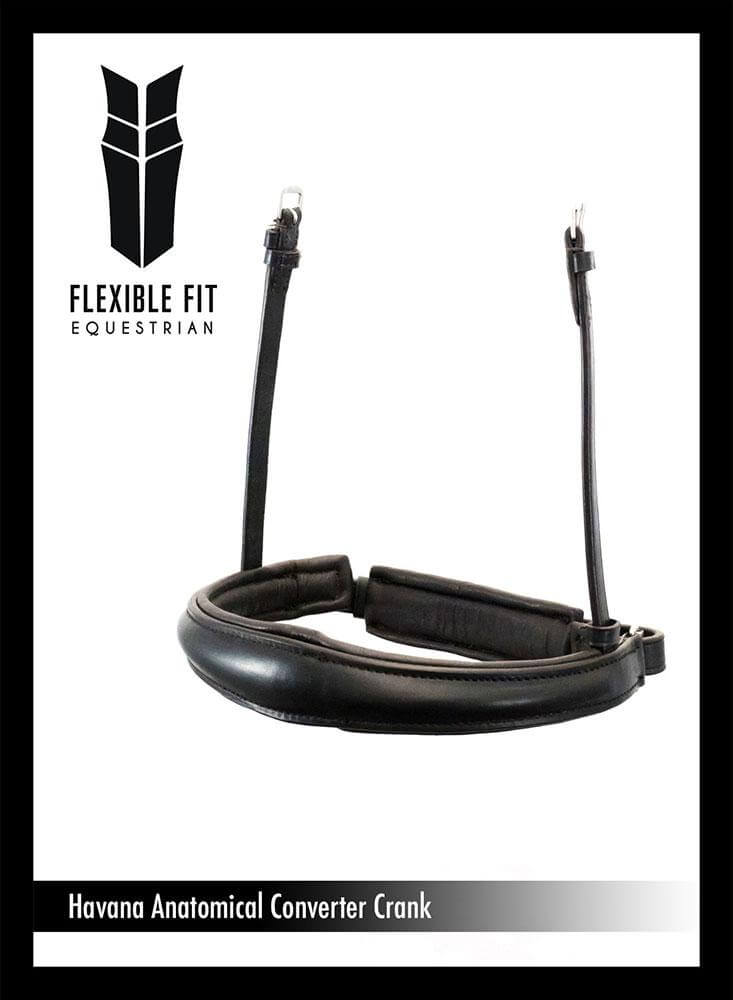 ANATOMICAL RAISED PLAIN CONVERTER CRANK - HAVANA NOSEBAND - Flexible Fit Equestrian LLC