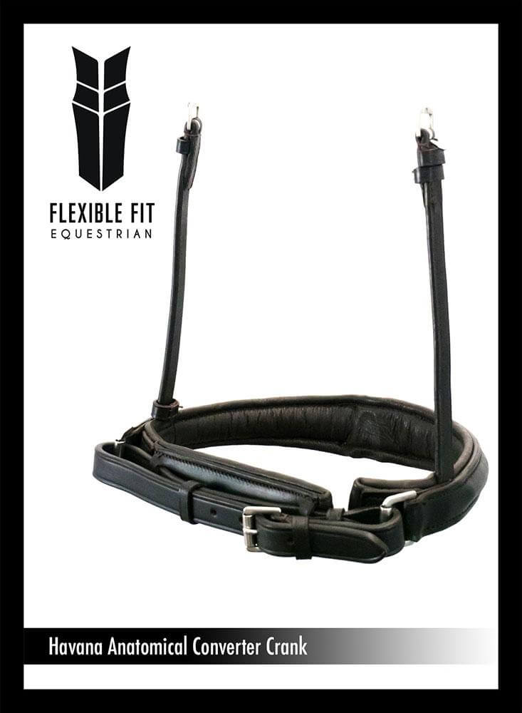 ANATOMICAL RAISED PLAIN CONVERTER CRANK - HAVANA NOSEBAND - Flexible Fit Equestrian LLC