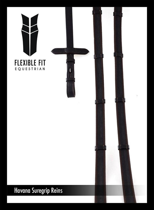 SURE GRIP HAVANA REINS - Flexible Fit Equestrian LLC