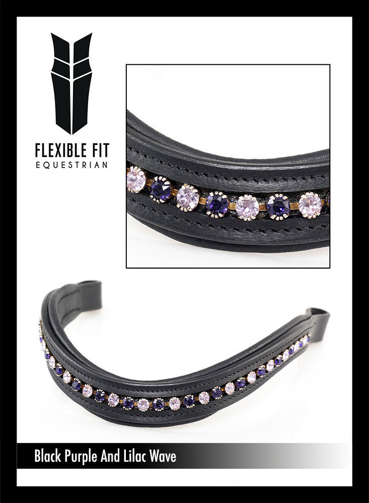 PURPLE & LILAC CRYSTAL MID THIN WAVE - BLACK BROWBAND
