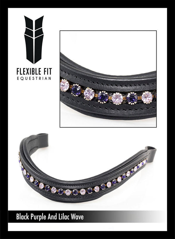 PURPLE & LILAC CRYSTAL MID THIN WAVE - BLACK BROWBAND
